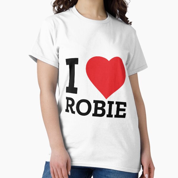 Vista previa del artículo con la obra «Yo corazón Robie», diseñado y vendido por GeekWithClipOns.