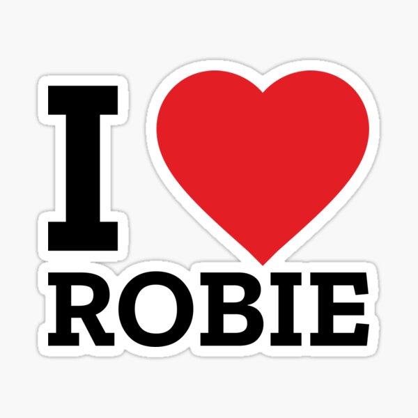 Vista previa del artículo con la obra «Yo corazón Robie», diseñado y vendido por GeekWithClipOns.