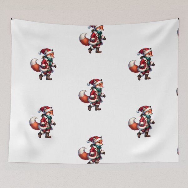 Item preview, Festive Fox in Santa Outfit designed and sold by KNAA.