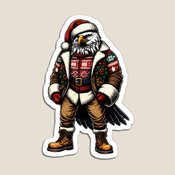 Item preview, Festive Eagle in Santa Outfit designed and sold by KNAA.
