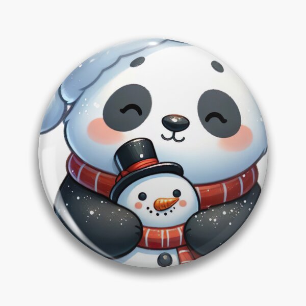 Item preview, "Panda Hugging Cute Snowman: Festive and Heartwarming Illustration" designed and sold by Huycao211.