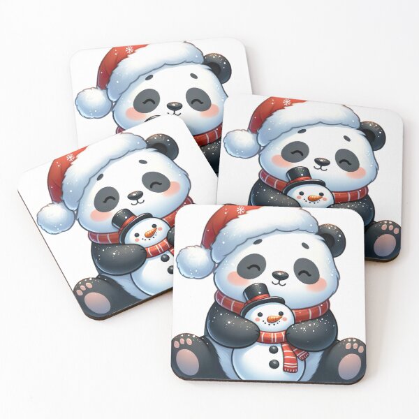 Item preview, "Panda Hugging Cute Snowman: Festive and Heartwarming Illustration" designed and sold by Huycao211.