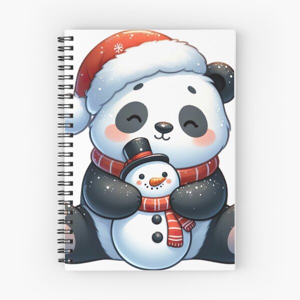 Item preview, "Panda Hugging Cute Snowman: Festive and Heartwarming Illustration" designed and sold by Huycao211.