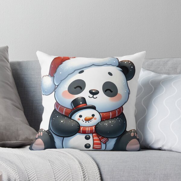 Item preview, "Panda Hugging Cute Snowman: Festive and Heartwarming Illustration" designed and sold by Huycao211.