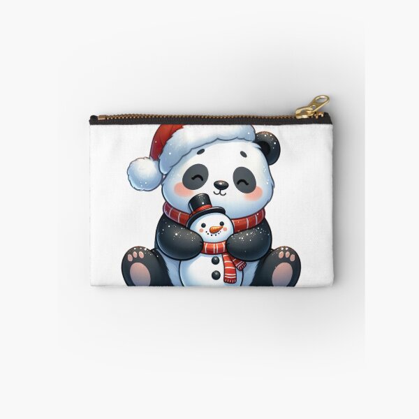 Item preview, "Panda Hugging Cute Snowman: Festive and Heartwarming Illustration" designed and sold by Huycao211.