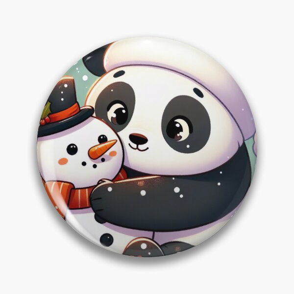 Item preview, "Panda Hugging Cute Snowman: Festive and Heartwarming Illustration" designed and sold by Huycao211.