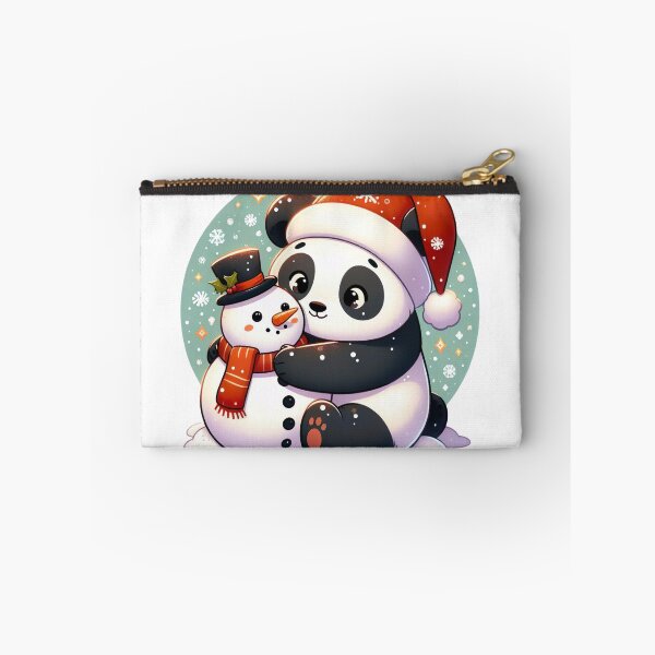 Item preview, "Panda Hugging Cute Snowman: Festive and Heartwarming Illustration" designed and sold by Huycao211.