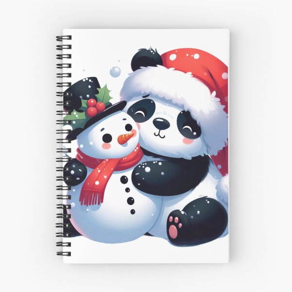 Item preview, "Panda Hugging Cute Snowman: Festive and Heartwarming Illustration" designed and sold by Huycao211.