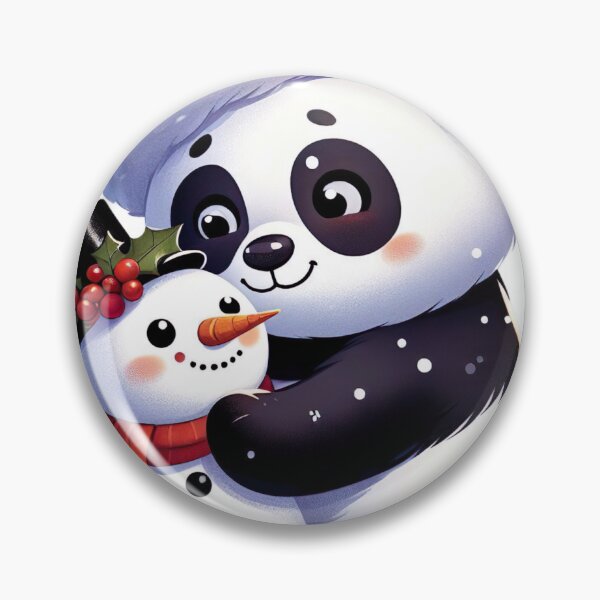 Item preview, "Panda Hugging Cute Snowman: Festive and Heartwarming Illustration" designed and sold by Huycao211.