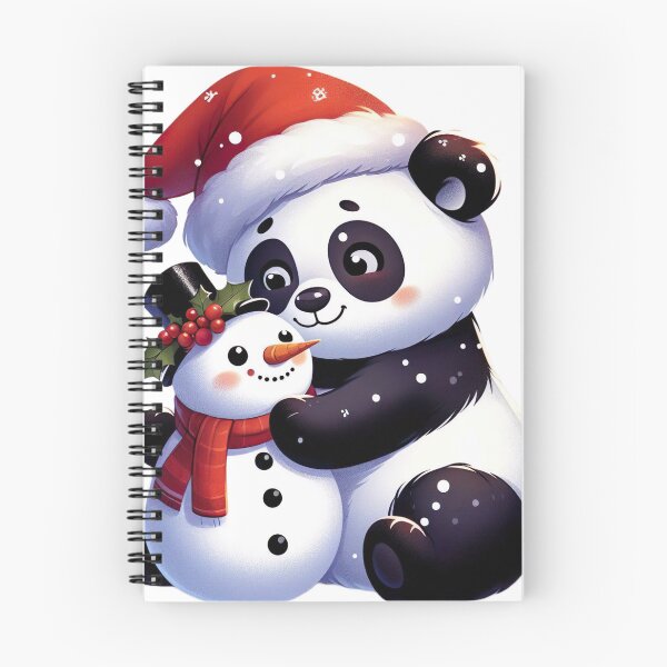 Item preview, "Panda Hugging Cute Snowman: Festive and Heartwarming Illustration" designed and sold by Huycao211.