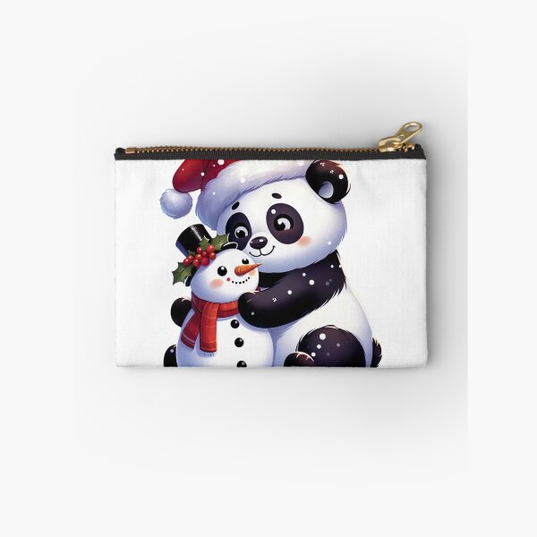 Item preview, "Panda Hugging Cute Snowman: Festive and Heartwarming Illustration" designed and sold by Huycao211.