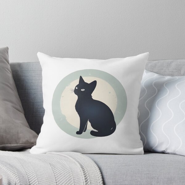 Item preview, "Midnight Muse: Adorable Black Cat Silhouette" designed and sold by ArtistKunal123.