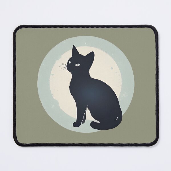 Item preview, "Midnight Muse: Adorable Black Cat Silhouette" designed and sold by ArtistKunal123.