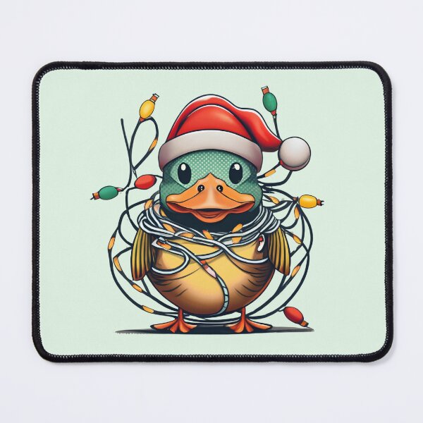 Item preview, Duck With Santa Hat And Christmas Lights designed and sold by Itsheartshop.