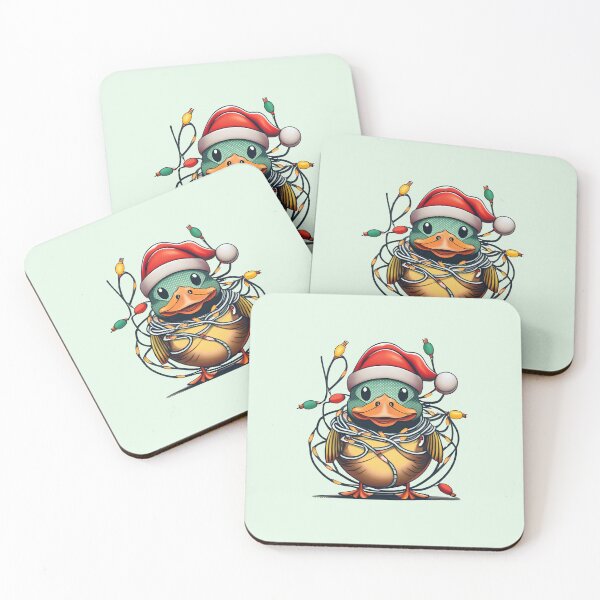 Item preview, Duck With Santa Hat And Christmas Lights designed and sold by Itsheartshop.