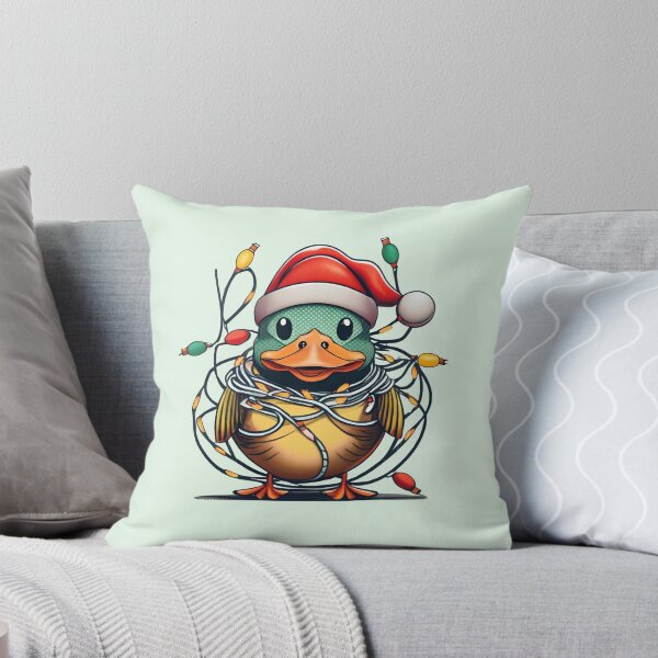 Item preview, Duck With Santa Hat And Christmas Lights designed and sold by Itsheartshop.