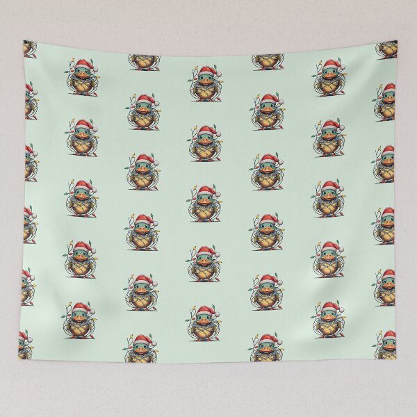 Item preview, Duck With Santa Hat And Christmas Lights designed and sold by Itsheartshop.