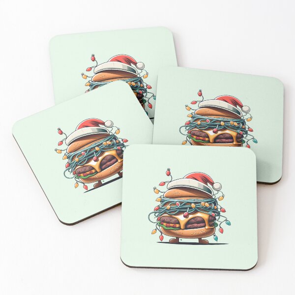 Item preview, Burger With Santa Hat And Christmas Lights designed and sold by Itsheartshop.