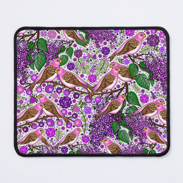 Item preview, Purple Finches and Lilacs on White designed and sold by GreenCarbon2112.