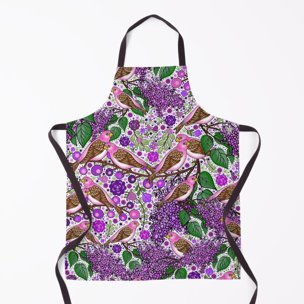 Item preview, Purple Finches and Lilacs on White designed and sold by GreenCarbon2112.