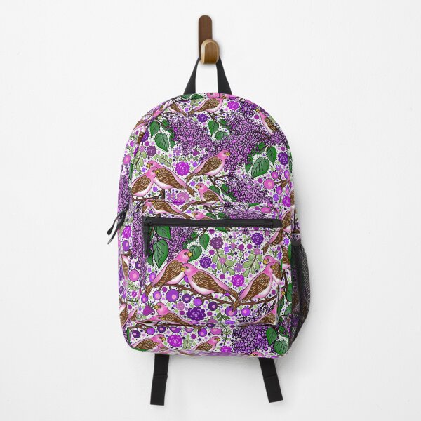 Item preview, Purple Finches and Lilacs on White designed and sold by GreenCarbon2112.