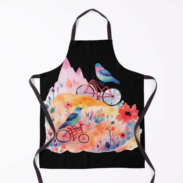 Item preview, Mountain Biker Birds - Colorful Abstract Cycling Painting designed and sold by WallGemsArt.