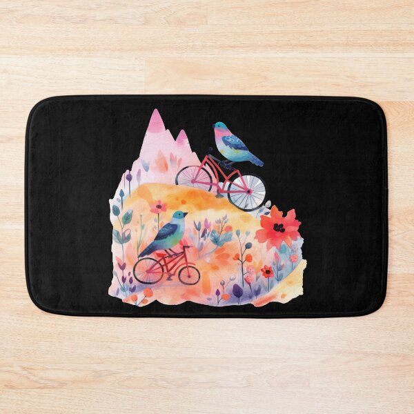 Item preview, Mountain Biker Birds - Colorful Abstract Cycling Painting designed and sold by WallGemsArt.