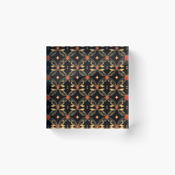 Item preview, Antique gold and orange Indian pattern  designed and sold by Roxburylane.