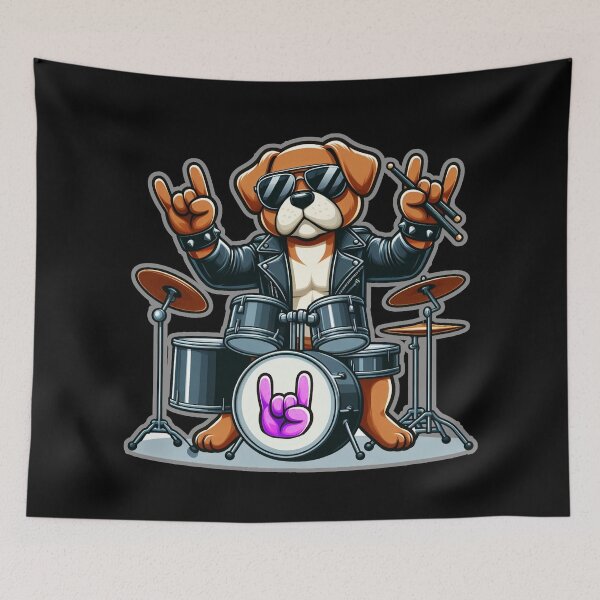 Item preview, Cane Rocker: Ritmo e Vibrazioni Canine sulla Batteria! designed and sold by Arte Cartoon From TagTeam Group.