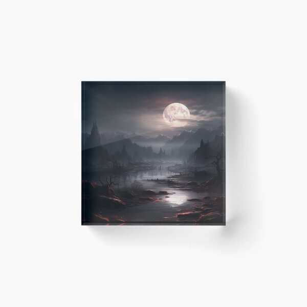 Item preview, Dark Fantasy Landscape - Eerie Nightscape designed and sold by Fantasy Masterpiece.