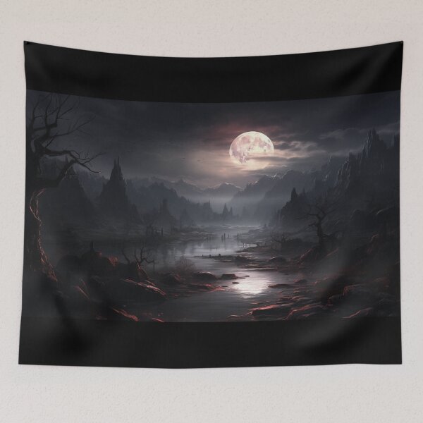 Item preview, Dark Fantasy Landscape - Eerie Nightscape designed and sold by Fantasy Masterpiece.