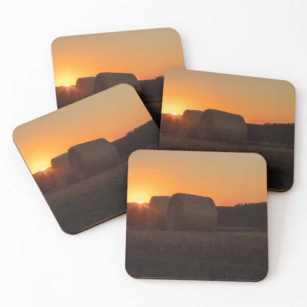 Item preview, Sunset and Hay Bales | Farming | Harvest | Cotswolds designed and sold by Cotswolds Photographer.