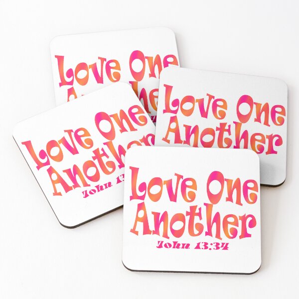 Item preview, Love One Another (John 13:34) Retro Psychedelic Christian Bible Quote designed and sold by TheCatholicLady.