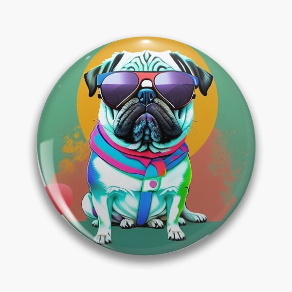 Item preview, Colorful Retro Pug (2) designed and sold by pugIT.