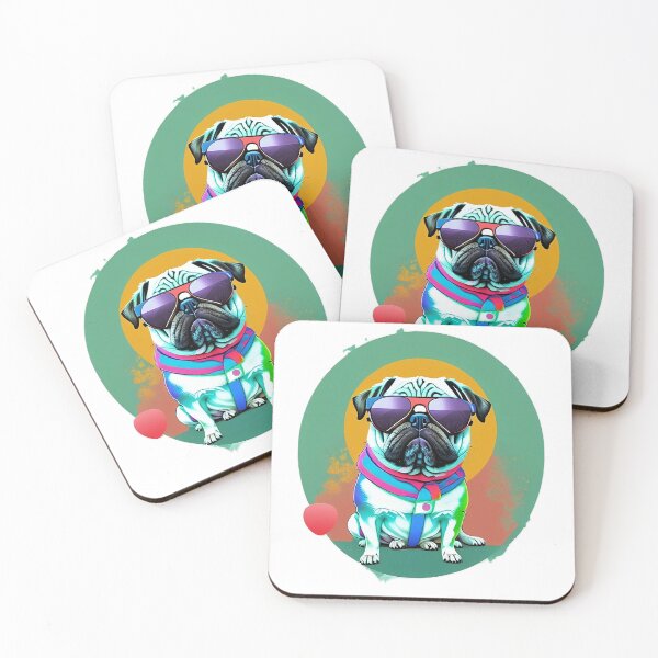 Item preview, Colorful Retro Pug (2) designed and sold by pugIT.