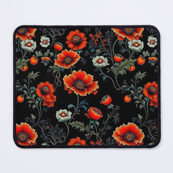 Item preview, [AI Art] Bright red poppies floral pattern designed and sold by Sissle.