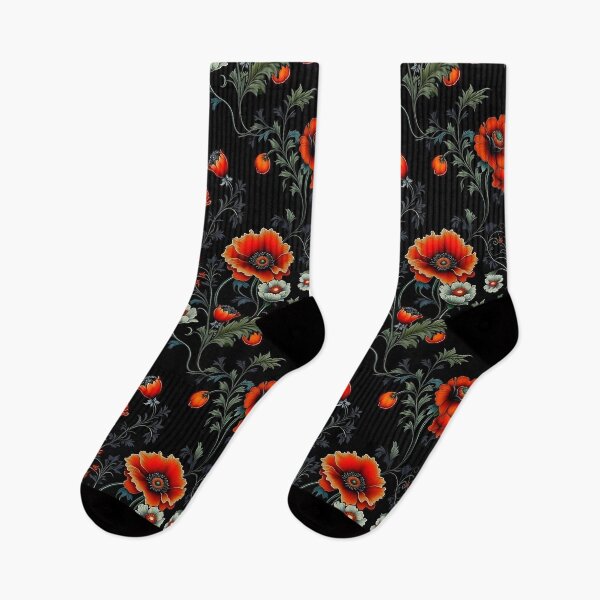 Item preview, [AI Art] Bright red poppies floral pattern designed and sold by Sissle.