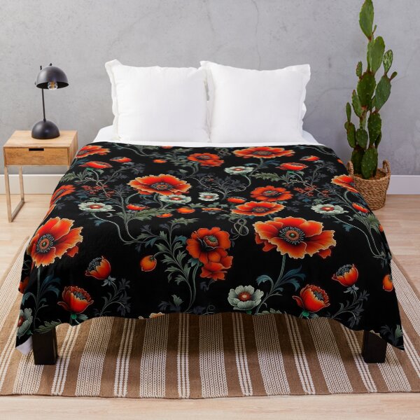 Item preview, [AI Art] Bright red poppies floral pattern designed and sold by Sissle.