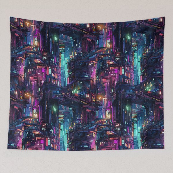 Item preview, Glowing City Neon Noir Cyberpunk Vibes designed and sold by NikkofTime.