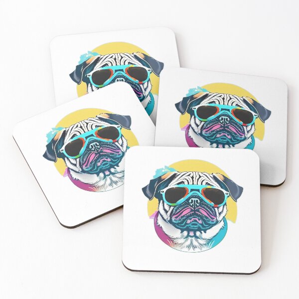 Item preview, Colorful Retro Pug (3) designed and sold by pugIT.