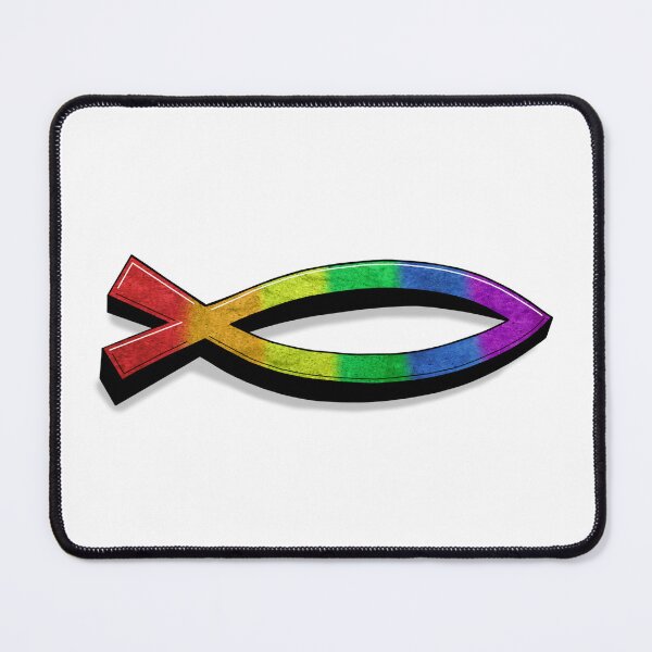 Item preview, Affirming Christian Fish - Prideful Jesus Fish Graffitti designed and sold by BackgroundPixel.