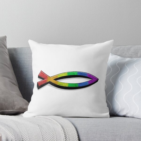 Item preview, Affirming Christian Fish - Prideful Jesus Fish Graffitti designed and sold by BackgroundPixel.