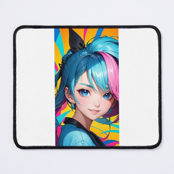 Item preview, Blue and Pink Hair Aesthetic Anime Girl designed and sold by JohnTitor2023.