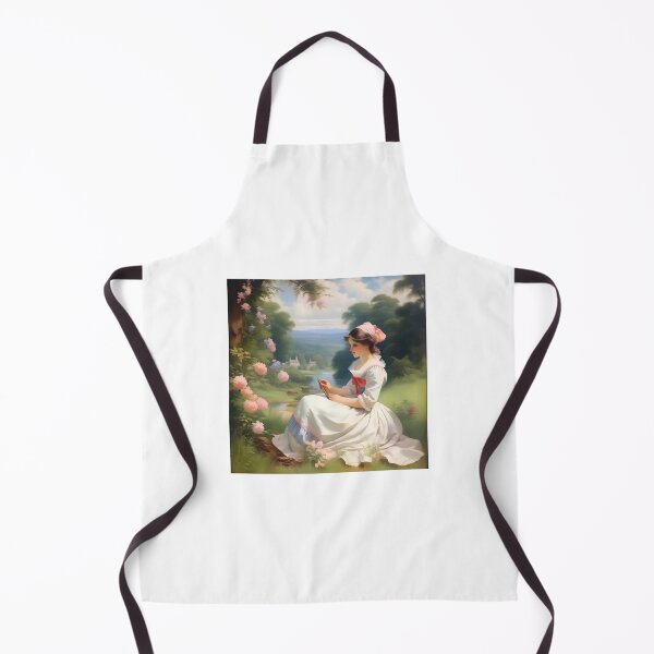 Item preview, vintage oil painting of a girl sitting near trees designed and sold by IncredibleGeek.