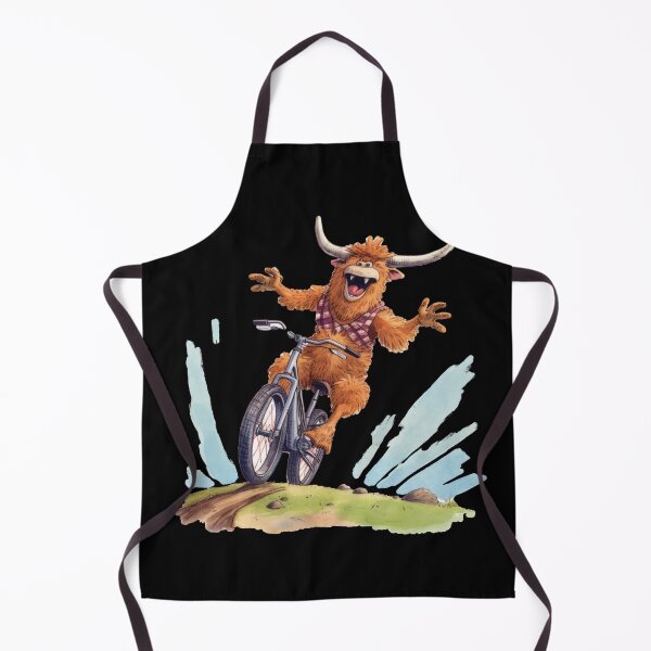 Item preview, Laughing Highland Cow has discovered mountain biking designed and sold by WallGemsArt.