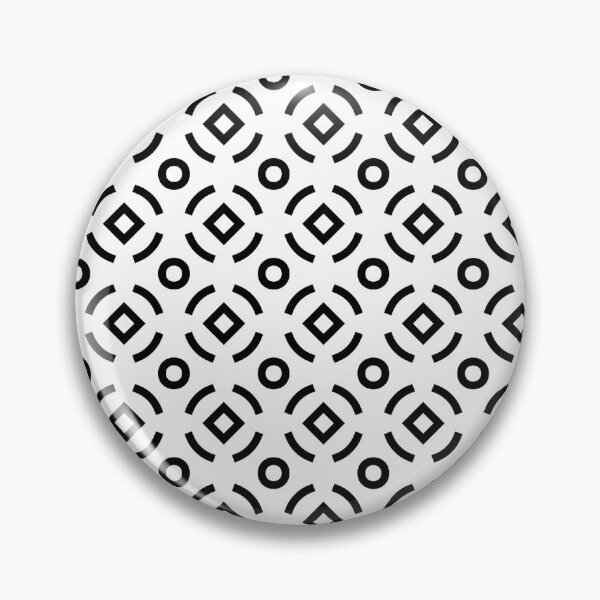 Item preview, Black White Circle Lozenge Square Classic Elegance Monochrome Op Art Contrast Mediterranean Mosaic Pattern designed and sold by PenguinForests.