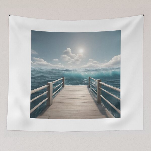 Item preview, Dockside Serenity: Ocean View from a Wooden Pier designed and sold by shy8.