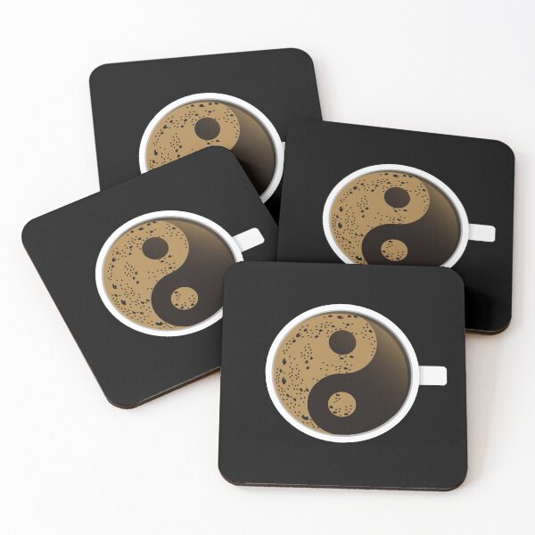 Item preview, Top view of a coffee cup with foam in the shape of Yin Yang.  designed and sold by NataliaVVV.
