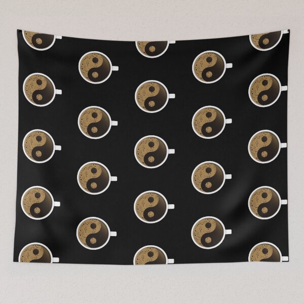 Item preview, Top view of a coffee cup with foam in the shape of Yin Yang. designed and sold by NataliaVVV.