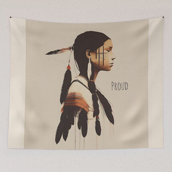 Item preview, [AI Art] Proud Native American Woman With Headdress designed and sold by Sissle.